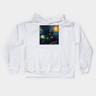 Van Gogh Starry Night Outer Space Pattern 8 Kids Hoodie